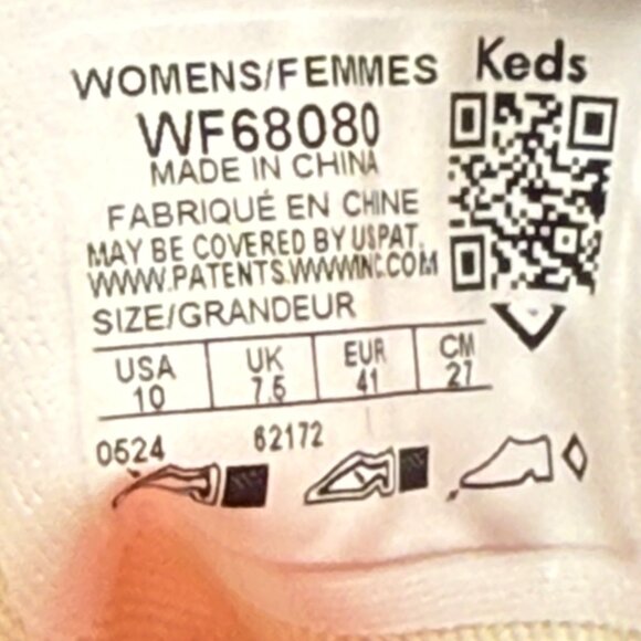 Keds Womens Size 10 White Champion Toe Cap Splash Canvas Lace-Up Sneakers - Picture 4 of 7